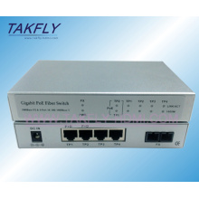 10/100/1000m1fx+4tp Poe Fiber Switch/Media Converter